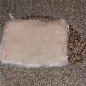 white fur crossbody